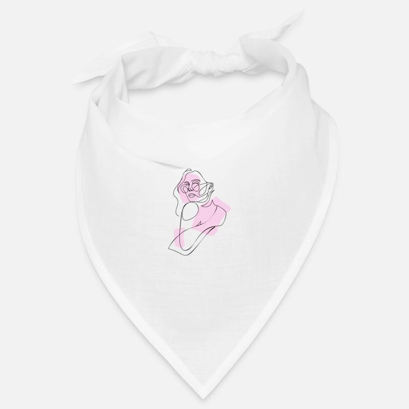 Femme en rose - Bandana - blanc