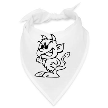 teufel T Shirt selber gestalten - Bandana - Weiß - Vorne