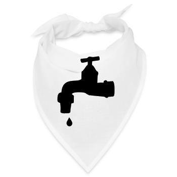 Wasserhahn - Klempner - Bandana - Weiß - Vorne