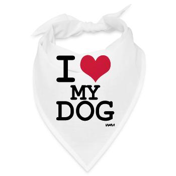 i love my dog by wam - Bandana - Weiß - Vorne