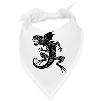 Echse - Bandana - Weiß - Vorne