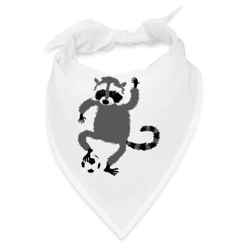 Waschbär Fussball - Bandana - Weiß - Vorne