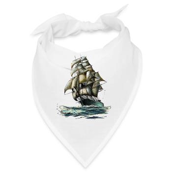 Segelschiff - Bandana - Weiß - Vorne