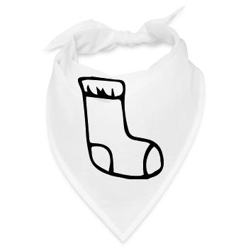 Socke, Weihnachtssocke,Strumpf,Noel,Geschenk - Bandana - Weiß - Vorne
