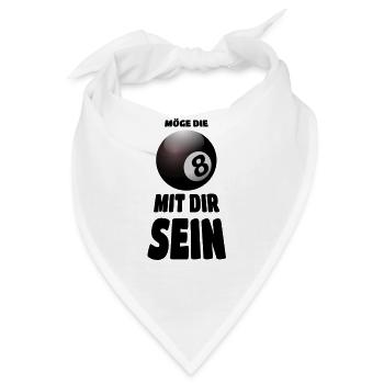 Möge die Acht mit Dir sein - Billard - Bandana - Weiß - Vorne