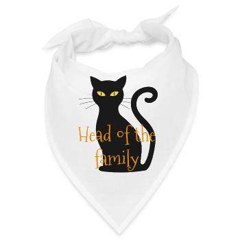 Kopf Chef der Familie Katze - Bandana - Weiß - Vorne