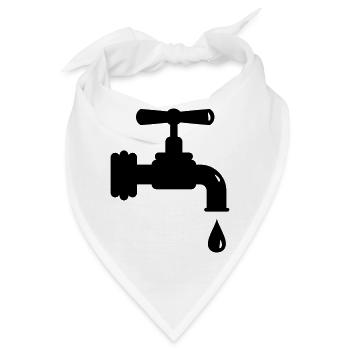 Ein tropfender Wasserhahn - Bandana - Weiß - Vorne