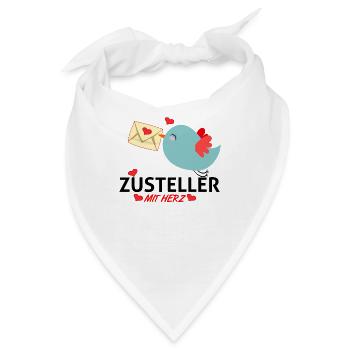 Zusteller mit Herz - Bandana - Weiß - Vorne