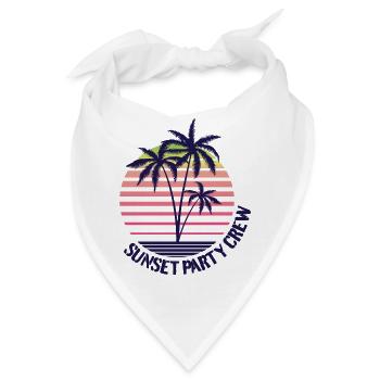 Sunset Party Crew - Sommer, Sonne, Palmen - Bandana - Weiß - Vorne