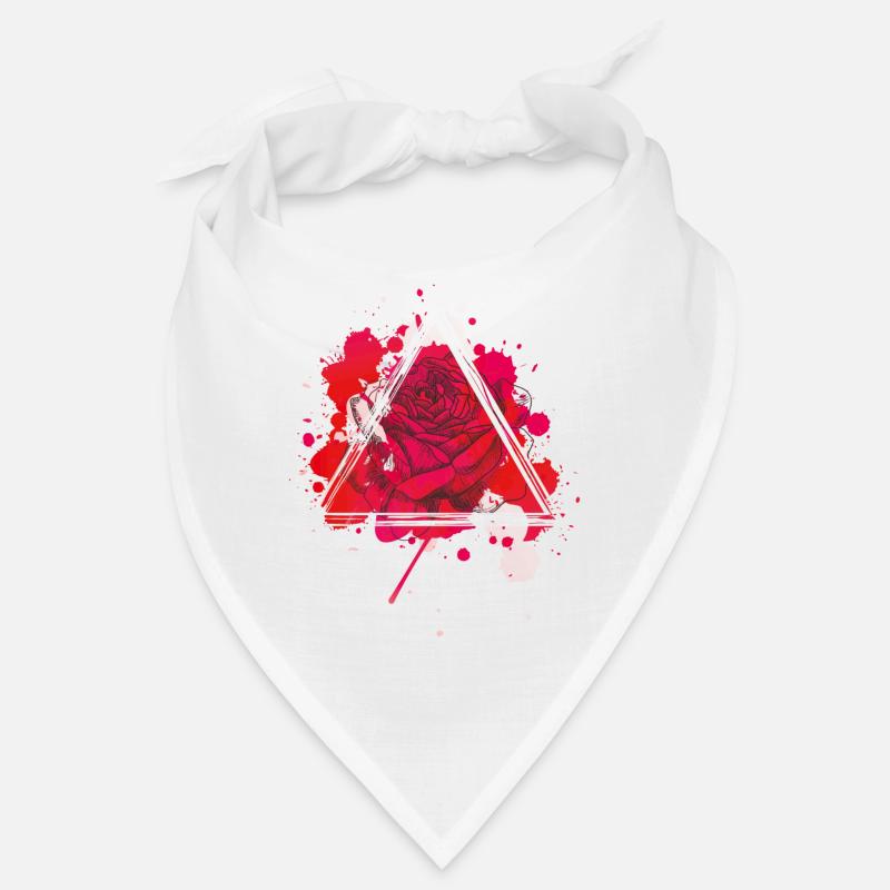 Triangle Rose rouge Bandana