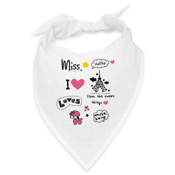 Girl love paris yoga scribble trip french geschenk - Bandana - Weiß - Vorne