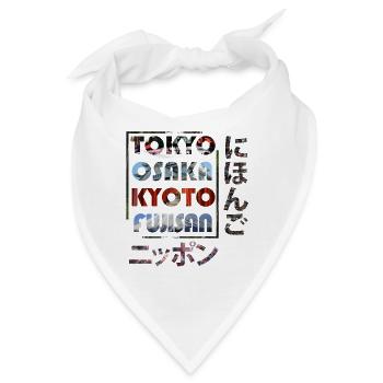 Nihon Japanese Cities Tokyo Osaka Kyoto Fuji - Bandana - Weiß - Vorne