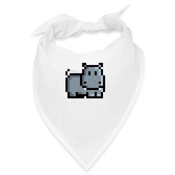 Retro Hippo - Bandana - Weiß - Vorne