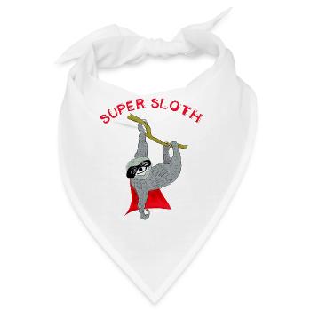 super sloth Faultier chillen Schlaf Slow nerd faul - Bandana - Weiß - Vorne
