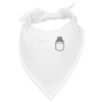 Taschen-Nilpferd lustige Bilder - Bandana - Weiß - Vorne