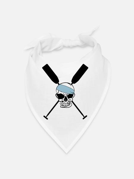 Paddel Ruder gekreuzt Schädel Totenkopf Skull 3c - Bandana - Weiß - Vorne