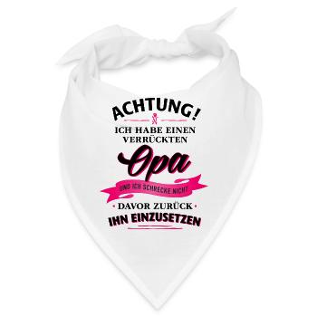 Achtung! verrückter Opa Verwandte Familie Kinder - Bandana - Weiß - Vorne