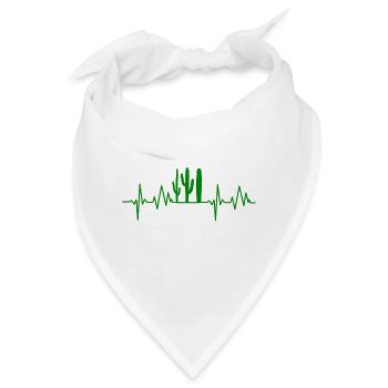 Kaktus Herzschlag heartbeat geschenk cactus - Bandana - Weiß - Vorne