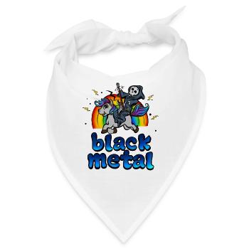Black Metal Musik Einhorn Pony Regenbogen Pink Fan - Bandana - Weiß - Vorne