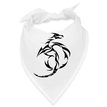 Stammesdrache - Bandana - Weiß - Vorne