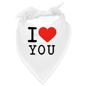 I love I love U - Bandana - Weiß - Vorne