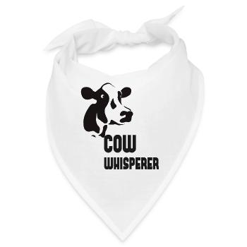FUNNY COW WHISPERER GIFT - Bandana - Weiß - Vorne