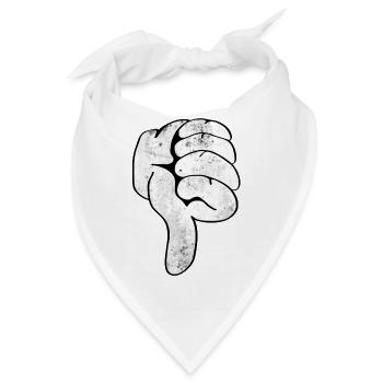 Daumen nach unten - Bandana - Weiß - Vorne