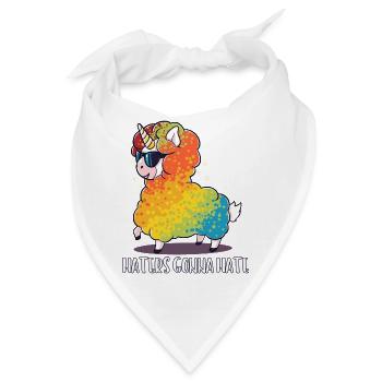 Lama Schaf Einhorn lustig Geschenk Geburtstag - Bandana - Weiß - Vorne