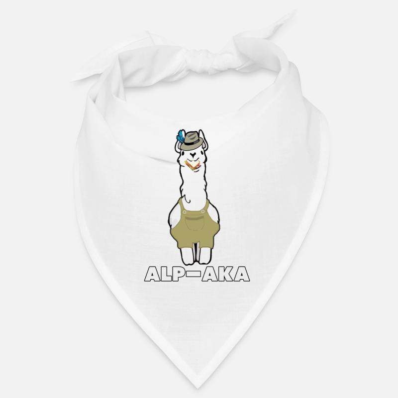 Lustiges Lama Alpaka Comic Tier Trend - Geschenk - Bandana - Weiß