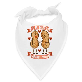 Nuts Nüsse Valentinstag Geschenk Liebe Paare - Bandana - Weiß - Vorne