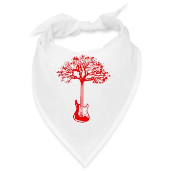 E-Gitarre Tree Cooler Gitarrist Musiker - Bandana - Weiß - Vorne