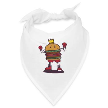 Burger Champion Geschenk Boxen Boxer Ring Sieger - Bandana - Weiß - Vorne