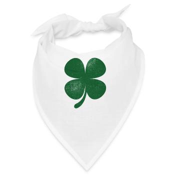 Distressed Green Vierblättriges Kleeblatt St. Patricks - Bandana - Weiß - Vorne