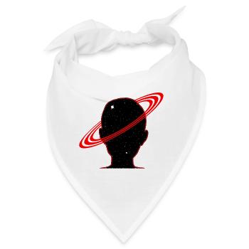 Kopf Weltraum Galaxie Space Saturn Sterne T-Shirts - Bandana - Weiß - Vorne