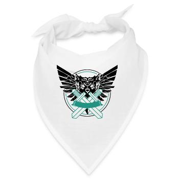 Eule mit zwei gekreuzten Schwertern Geschenk Idee - Bandana - Weiß - Vorne