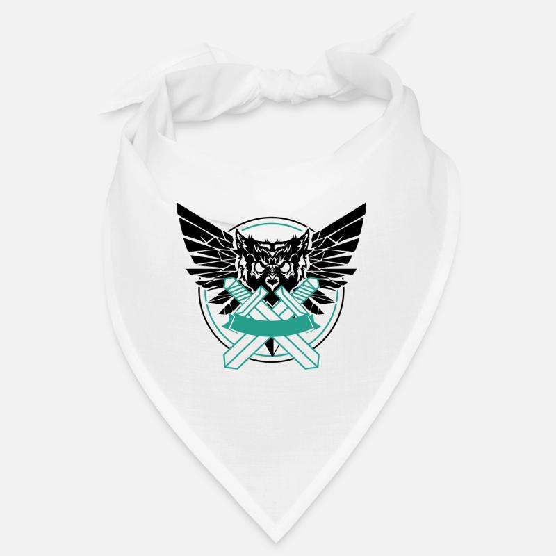 Eule mit zwei gekreuzten Schwertern Geschenk Idee Bandana