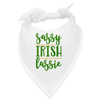 Sassy Iren Lassie St. Patricks Day Irland Frau - Bandana - Weiß - Vorne