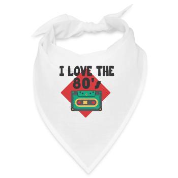 Ich liebe die 80er retro Geschenk Kassette - Bandana - Weiß - Vorne