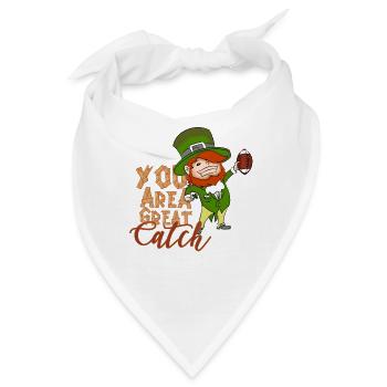 St. Patrick's Day American Football Sport Geschenk - Bandana - Weiß - Vorne