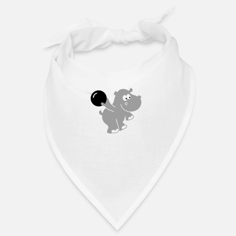Bowling Hippo - bowling hippopotamus gift Bandana