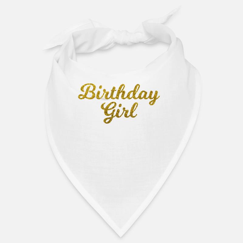 Geburtstags Mädchen - glitzer gold Bandana