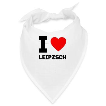 I Love Leipzsch Leipzig Geschenkidee Heimatstadt - Bandana - Weiß - Vorne