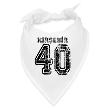 40 Kirsehir Türkisches Nummernschild als Geschenk - Bandana - Weiß - Vorne