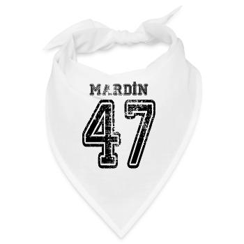 47 Mardin Türkisches Nummernschild als Geschenk - Bandana - Weiß - Vorne