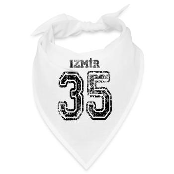 35 Izmir Türkisches Nummernschild als Geschenk - Bandana - Weiß - Vorne