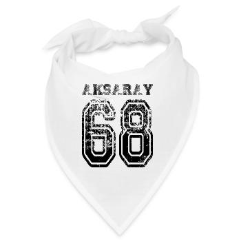 68 Aksaray Türkisches Nummernschild als Geschenk - Bandana - Weiß - Vorne