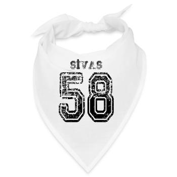 58 Sivas Türkisches Nummernschild als Geschenk - Bandana - Weiß - Vorne