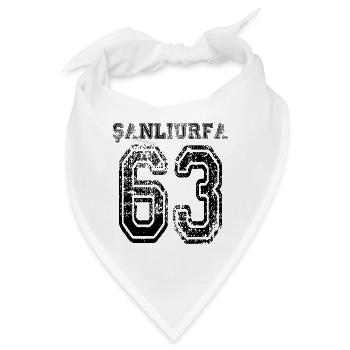 63 Sanliurfa Türkisches Nummernschild als Geschenk - Bandana - Weiß - Vorne