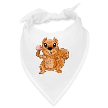 Eishörnchen-Chipmunks-nettes lustiges Tier - Bandana - Weiß - Vorne
