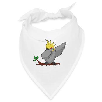 Dab Nymphensittich dabbing cockatiel Geschenk - Bandana - Weiß - Vorne